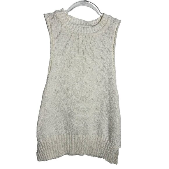 Dissh Knit Sleeveless Sweater Tank Cream Women’s Size Small cotton boucle vest - Picture 5 of 9
